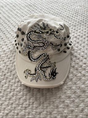 Dream Control White Embellished Dragon Kids Cap S